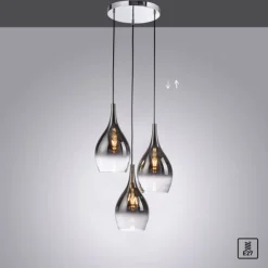 LED Pendelleuchte tropfenförmig verchromt edles Design 3 flammig Esszimmer