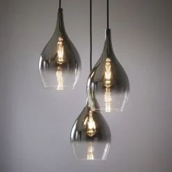 LED Pendelleuchte tropfenförmig verchromt edles Design 3 flammig Esszimmer