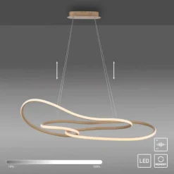 LED Pendelleuchte TWIST, sand, mit vorhandenem Schalter dimmbar, höhenverstellbar