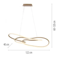 LED Pendelleuchte TWIST, sand, mit vorhandenem Schalter dimmbar, höhenverstellbar