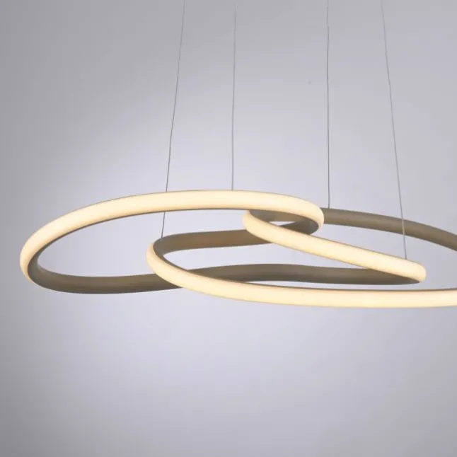 LED Pendelleuchte TWIST, sandfarben, höhenverstellbar, Memoryfunktion