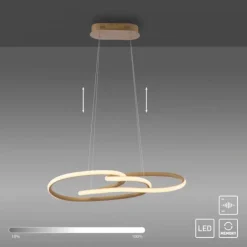 LED Pendelleuchte TWIST, sandfarben, höhenverstellbar, Memoryfunktion