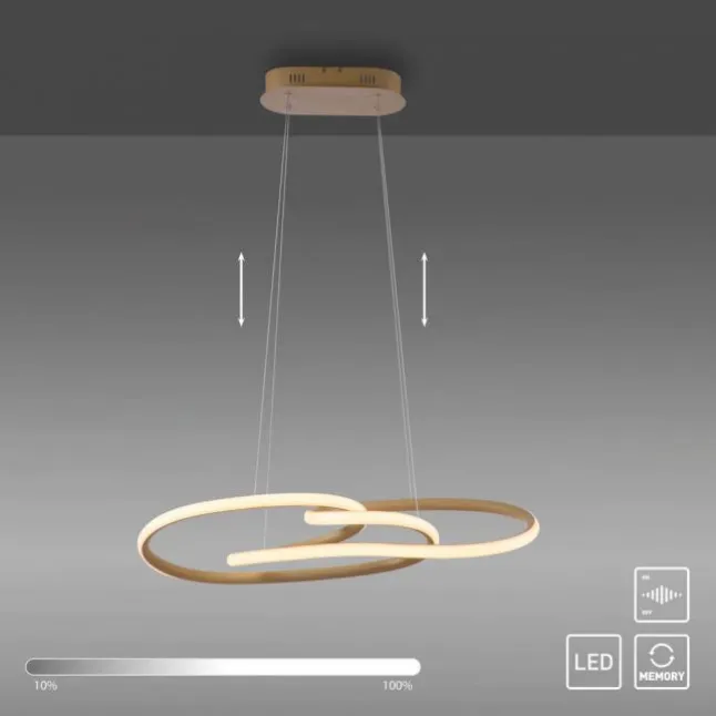 LED Pendelleuchte TWIST, sandfarben, höhenverstellbar, Memoryfunktion