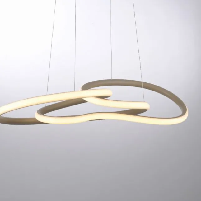 LED Pendelleuchte TWIST, sandfarben, höhenverstellbar, Memoryfunktion