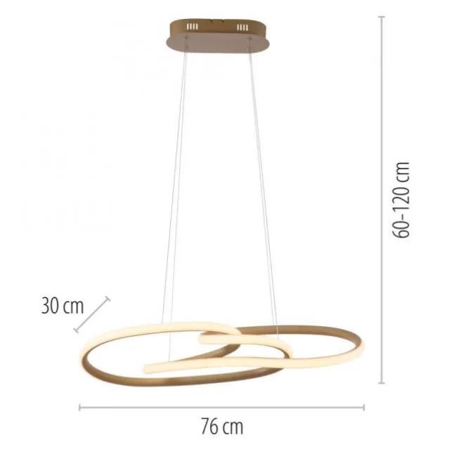LED Pendelleuchte TWIST, sandfarben, höhenverstellbar, Memoryfunktion