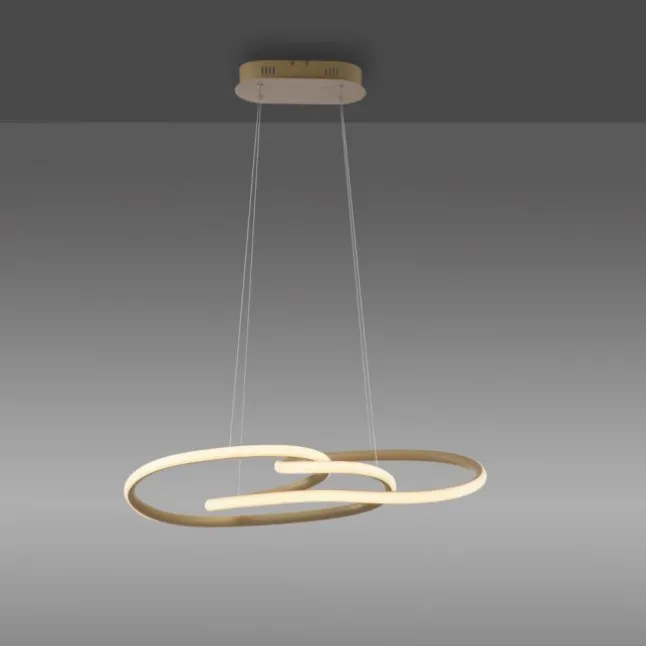 LED Pendelleuchte TWIST, sandfarben, höhenverstellbar, Memoryfunktion