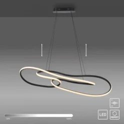 LED Pendelleuchte TWIST, schwarz, höhenverstellbar, dimmbar, Memoryfunktion