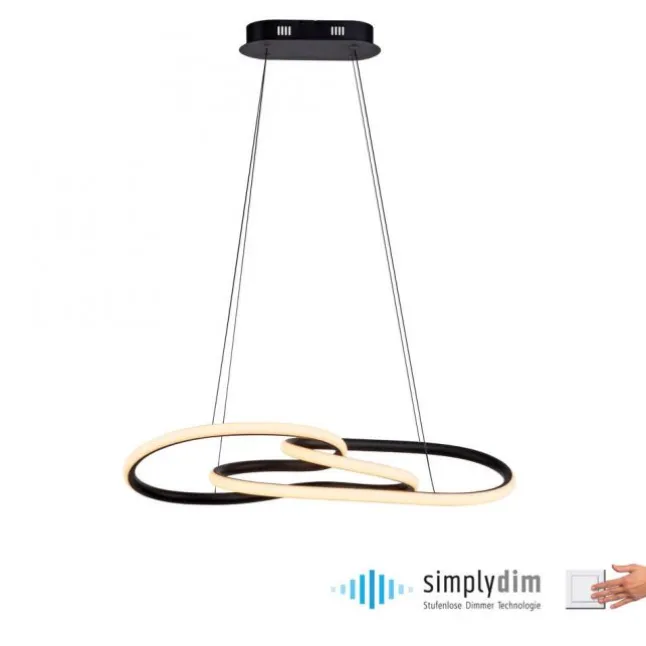 LED Pendelleuchte TWIST, schwarz, höhenverstellbar, Memoryfunktion