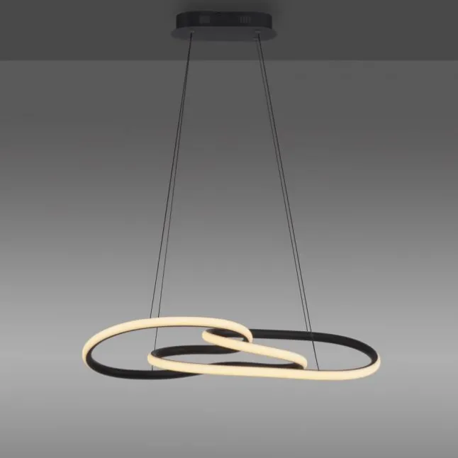 LED Pendelleuchte TWIST, schwarz, höhenverstellbar, Memoryfunktion