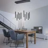 LED-Pendelleuchte, Wohnzimmer, schwarz, Innenleuchte, 10-flammig