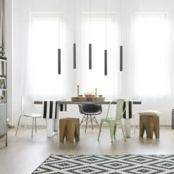 LED-Pendelleuchte, Wohnzimmer, schwarz, Innenleuchte, 5-flammig