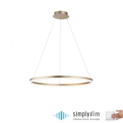 LED Pendelleuchte 80x80 messing farbig rund dimmbar Memoryfunktion modern