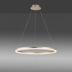 LED Pendelleuchte 80x80 messing farbig rund dimmbar Memoryfunktion modern
