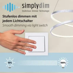 LED Pendelleuchte 80x80 messing farbig rund dimmbar Memoryfunktion modern