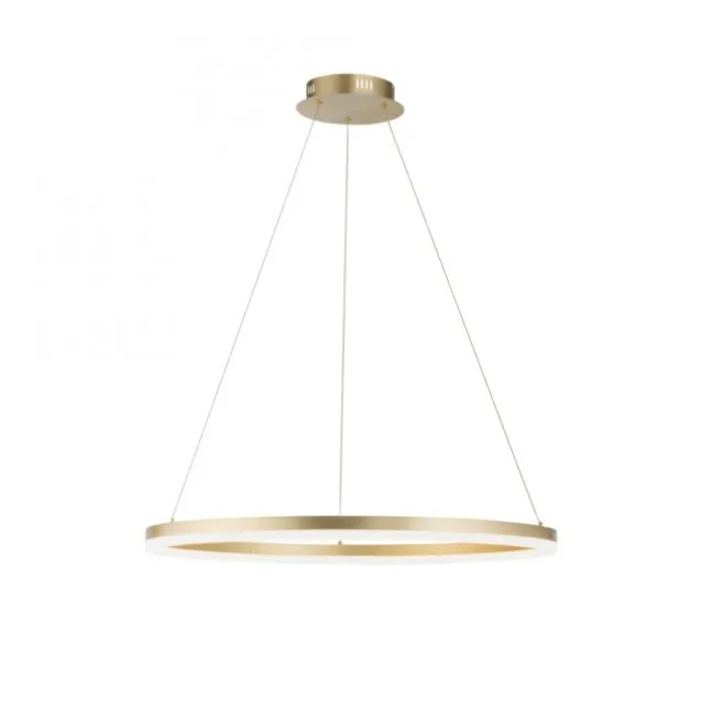 LED Pendelleuchte 80x80 messing farbig rund dimmbar Memoryfunktion modern