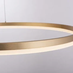 LED Pendelleuchte 80x80 messing farbig rund dimmbar Memoryfunktion modern