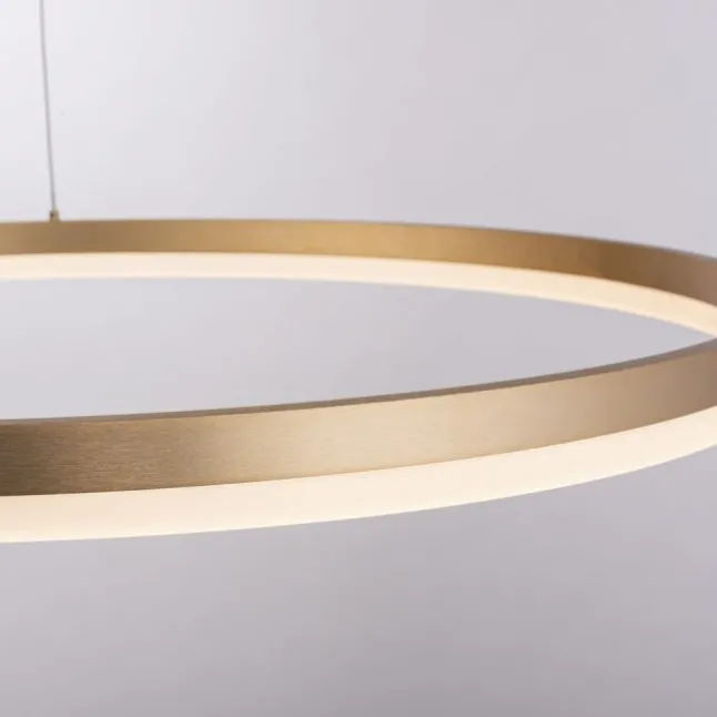 LED Pendelleuchte 80x80 messing farbig rund dimmbar Memoryfunktion modern