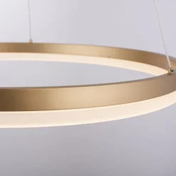 LED Pendelleuchte 60x60 messing farbig rund dimmbar Memoryfunktion modern