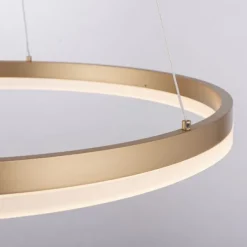 LED Pendelleuchte 60x60 messing farbig rund dimmbar Memoryfunktion modern