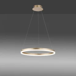 LED Pendelleuchte 60x60 messing farbig rund dimmbar Memoryfunktion modern