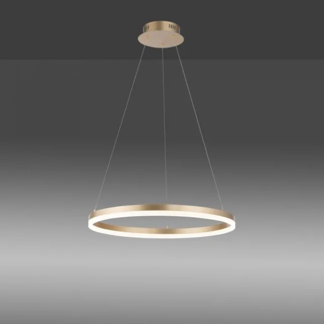 LED Pendelleuchte 60x60 messing farbig rund dimmbar Memoryfunktion modern