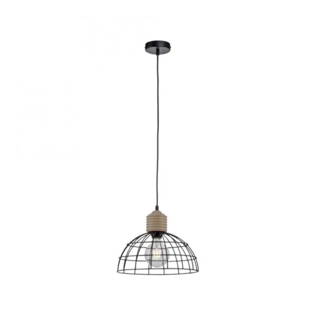 LED Pendelleuchte 31x31 Metallschirm Naturholz schwarz 1 flammig Küche