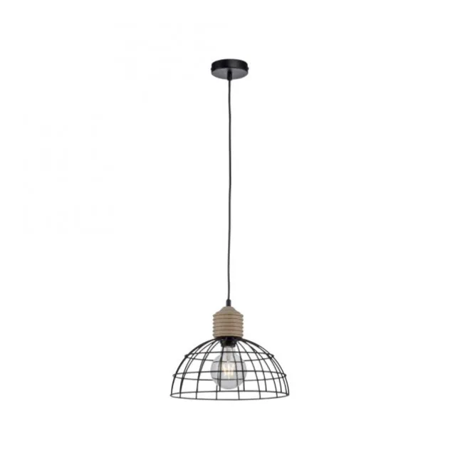 LED Pendelleuchte 31x31 Metallschirm Naturholz schwarz 1 flammig Küche