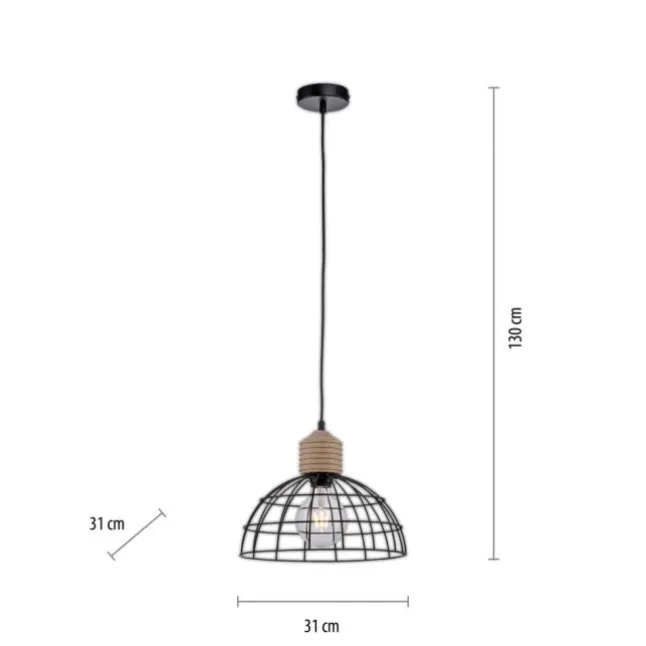 LED Pendelleuchte 31x31 Metallschirm Naturholz schwarz 1 flammig Küche