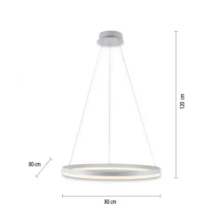 LED Pendelleuchte 80x80 weiss rund dimmbar Memoryfunktion modern