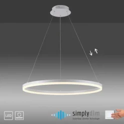 LED Pendelleuchte 80x80 weiss rund dimmbar Memoryfunktion modern