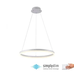 LED Pendelleuchte 60x60 weiss rund dimmbar Memoryfunktion modern
