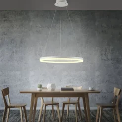 LED Pendelleuchte 60x60 weiss rund dimmbar Memoryfunktion modern