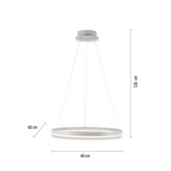 LED Pendelleuchte 60x60 weiss rund dimmbar Memoryfunktion modern