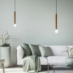 LED Pendelleuchte, zeitlos, messing matt, Innenleuchte,1 flammige Pendellampe