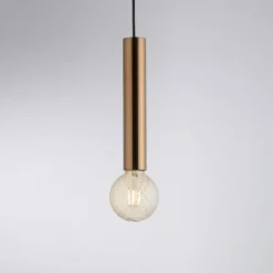 LED Pendelleuchte, zeitlos, messing matt, Innenleuchte,1 flammige Pendellampe