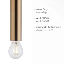 LED Pendelleuchte, zeitlos, messing matt, Innenleuchte,1 flammige Pendellampe