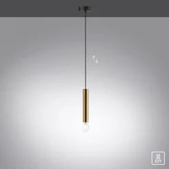LED Pendelleuchte, zeitlos, messing matt, Innenleuchte,1 flammige Pendellampe