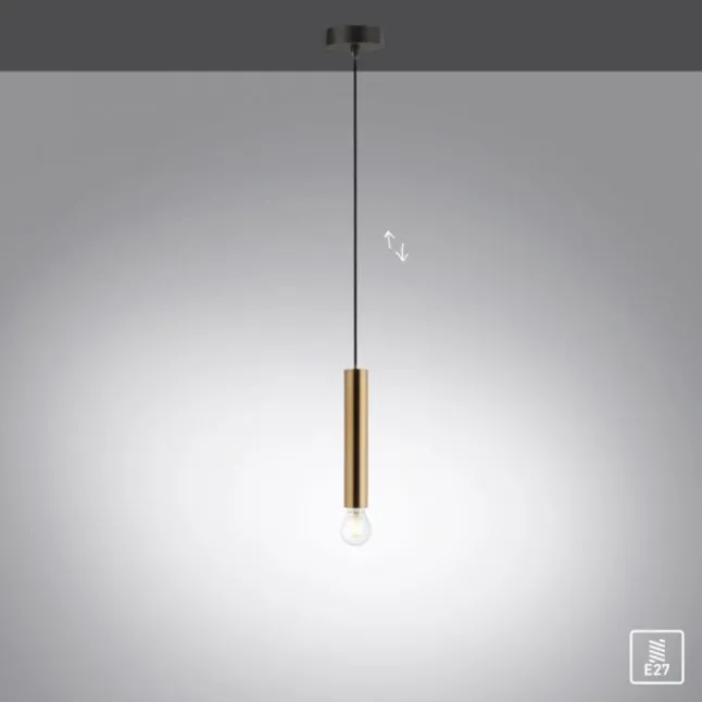 LED Pendelleuchte, zeitlos, messing matt, Innenleuchte,1 flammige Pendellampe