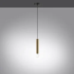 LED Pendelleuchte, zeitlos, messing matt, Innenleuchte,1 flammige Pendellampe