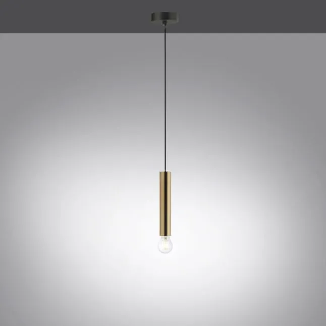 LED Pendelleuchte, zeitlos, messing matt, Innenleuchte,1 flammige Pendellampe
