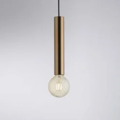 LED Pendelleuchte zeitlos schlicht messing matt Innenleuchte 3 flammige Pendellampe