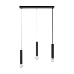 LED Pendelleuchte zeitlos schlicht schwarz Innenleuchte 3 flammige Pendellampe