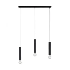 LED Pendelleuchte zeitlos schlicht schwarz Innenleuchte 3 flammige Pendellampe