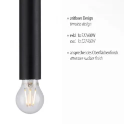 LED Pendelleuchte, zeitlos, schwarz, Innenleuchte,1 flammige Pendellampe