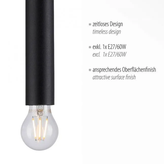LED Pendelleuchte, zeitlos, schwarz, Innenleuchte,1 flammige Pendellampe