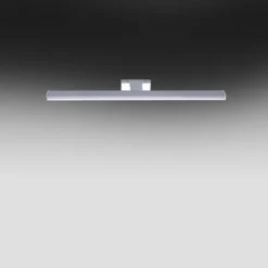 LED Spiegelleuchte 60x12,1cm chromfarbig glänzend schmal Badezimmerlampe