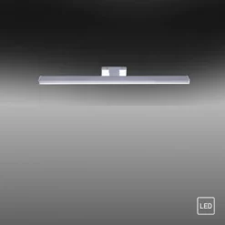 LED Spiegelleuchte 60x12,1cm chromfarbig glänzend schmal Badezimmerlampe