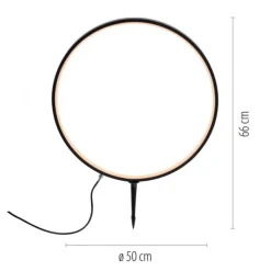 LED Spießleuchte D=50cm schwarz IP65 Schutz Timerfunktion Gartenlampe