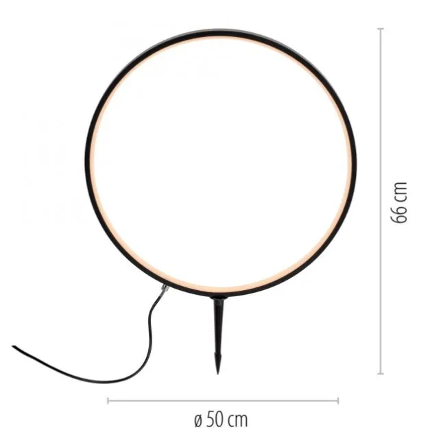 LED Spießleuchte D=50cm schwarz IP65 Schutz Timerfunktion Gartenlampe