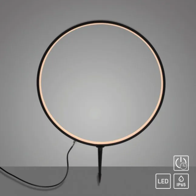 LED Spießleuchte D=50cm schwarz IP65 Schutz Timerfunktion Gartenlampe